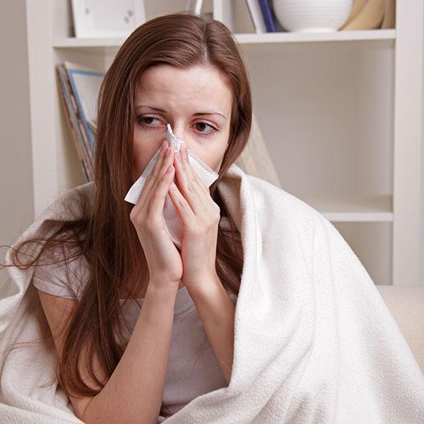 Image of woman with flu